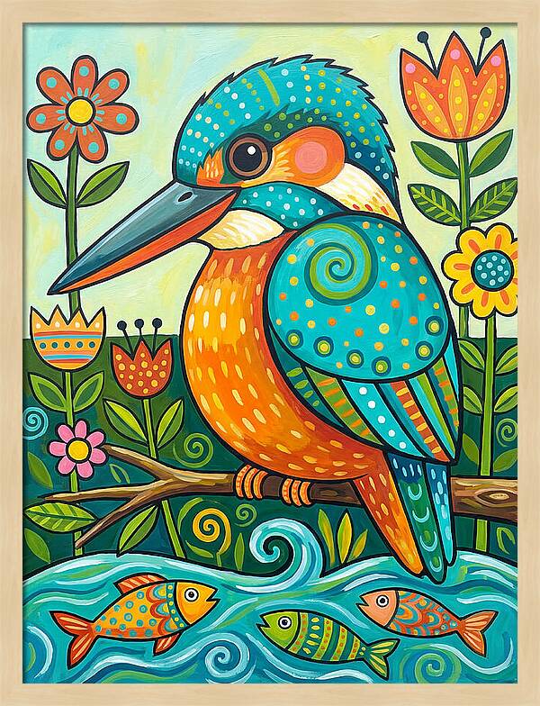 Kingfisher In Vibrant Nature