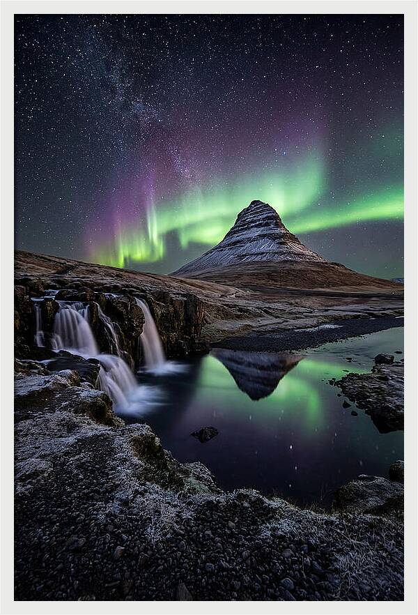 Kirkjufell Under Northern Lights