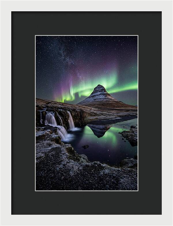 Kirkjufell Under Northern Lights