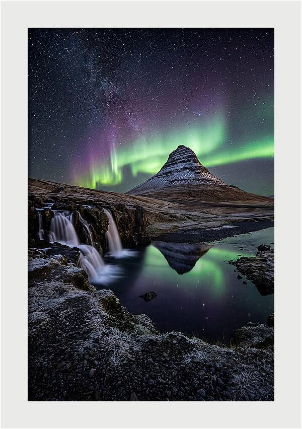 Kirkjufell Under Northern Lights