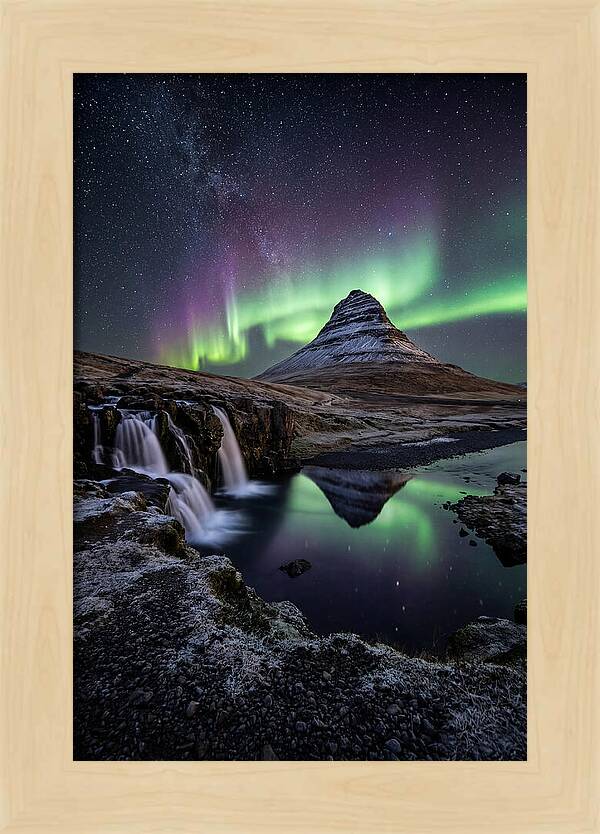 Kirkjufell Under Northern Lights