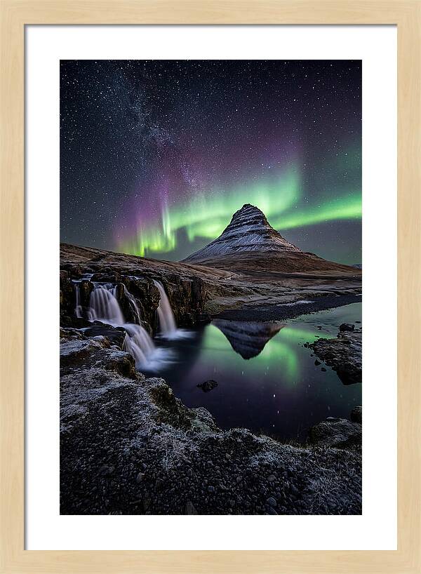 Kirkjufell Under Northern Lights