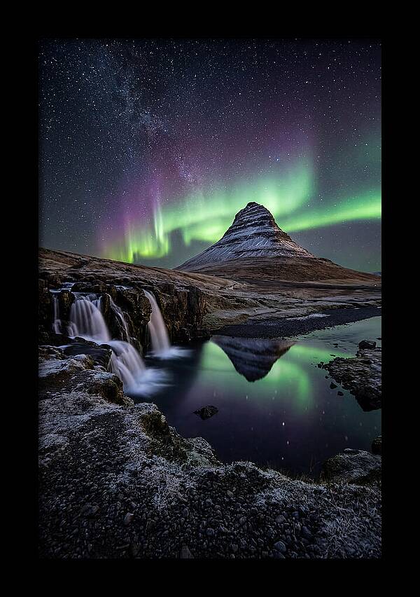 Kirkjufell Under Northern Lights