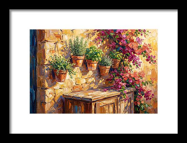 Kitchen Herbs In A Mediterranean Setting