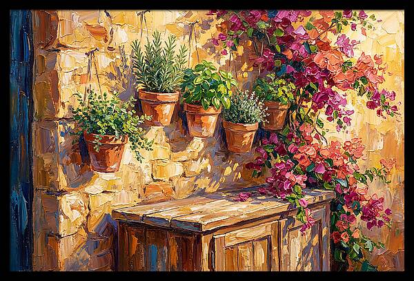 Kitchen Herbs In A Mediterranean Setting
