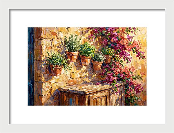 Kitchen Herbs In A Mediterranean Setting