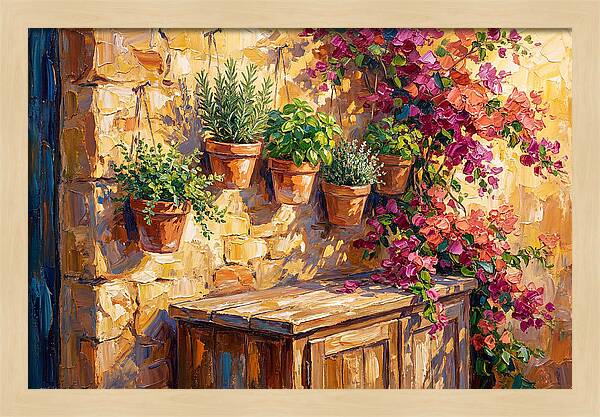 Kitchen Herbs In A Mediterranean Setting