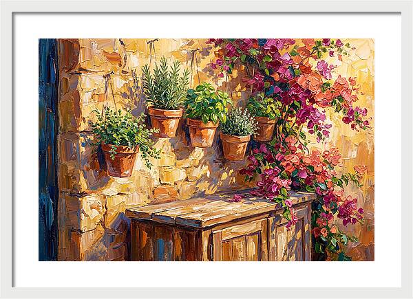 Kitchen Herbs In A Mediterranean Setting