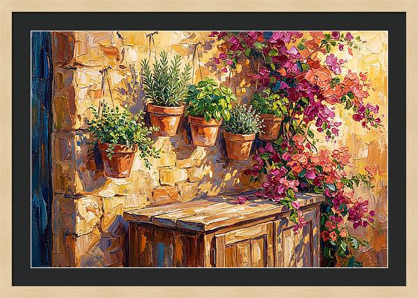 Kitchen Herbs In A Mediterranean Setting