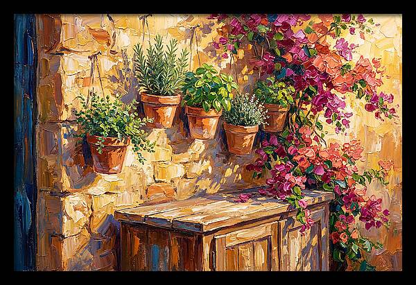 Kitchen Herbs In A Mediterranean Setting