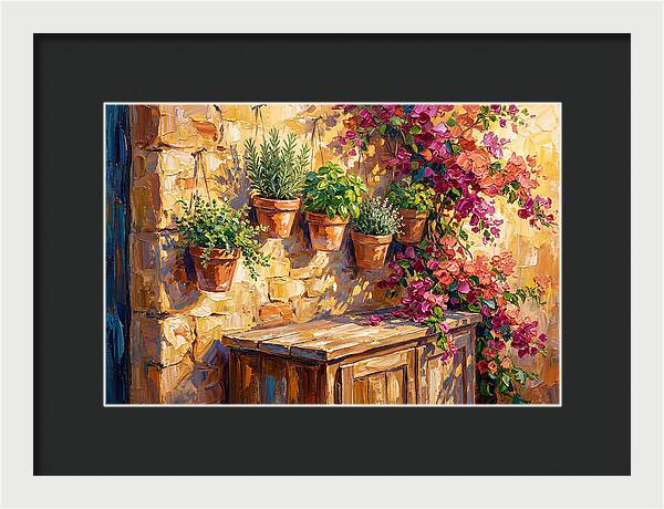 Kitchen Herbs In A Mediterranean Setting
