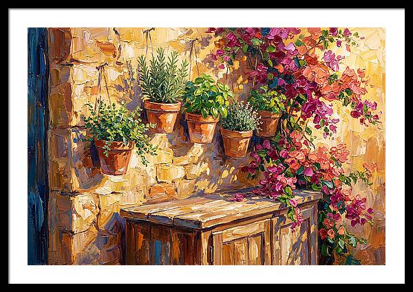 Kitchen Herbs In A Mediterranean Setting