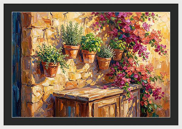 Kitchen Herbs In A Mediterranean Setting