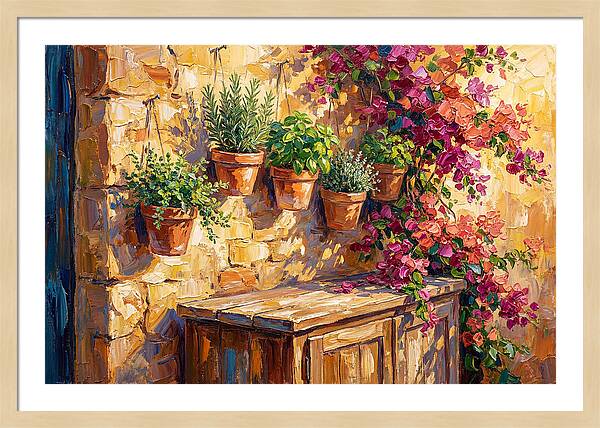 Kitchen Herbs In A Mediterranean Setting