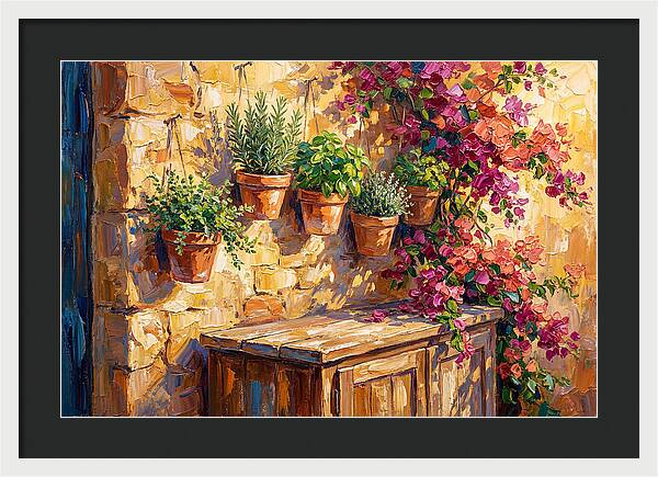Kitchen Herbs In A Mediterranean Setting