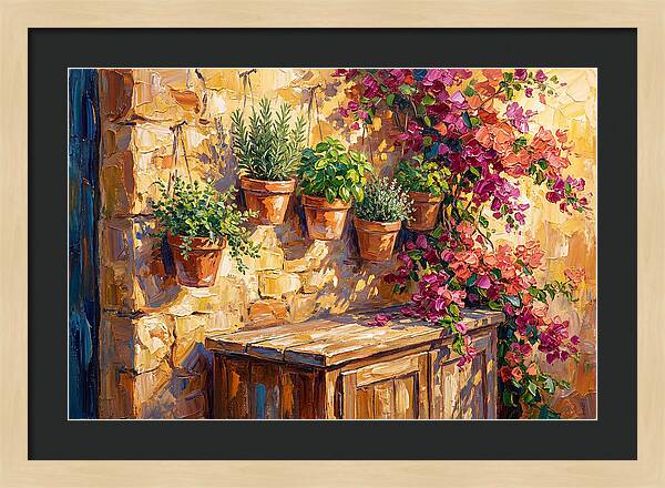 Kitchen Herbs In A Mediterranean Setting