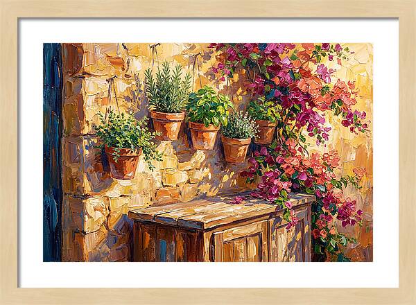 Kitchen Herbs In A Mediterranean Setting