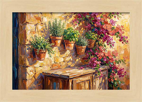 Kitchen Herbs In A Mediterranean Setting