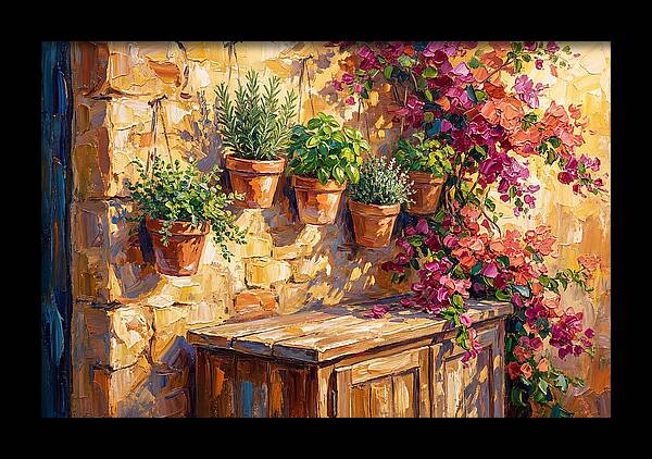 Kitchen Herbs In A Mediterranean Setting