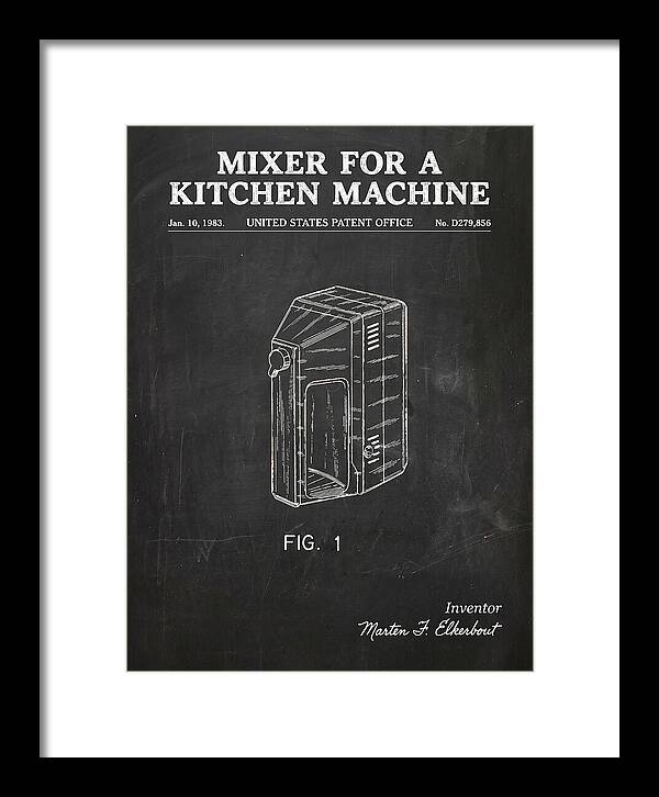 Kitchen Mixer Chalkboard Patent Usd279856s