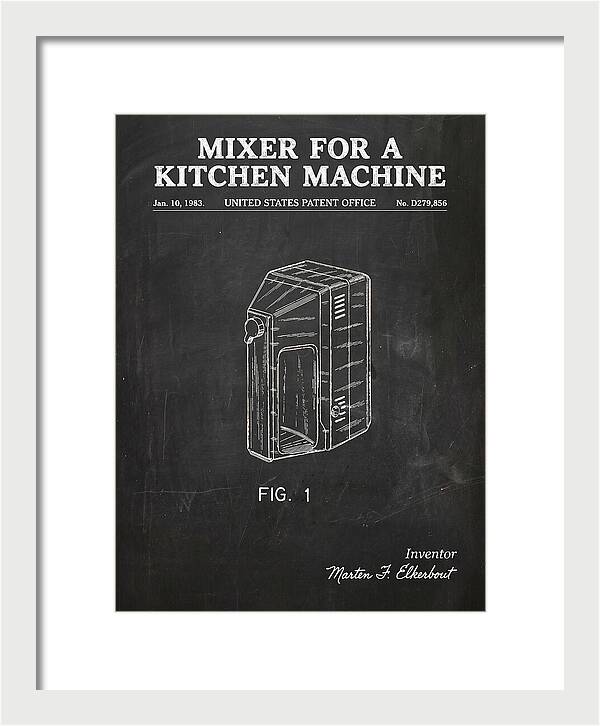 Kitchen Mixer Chalkboard Patent Usd279856s