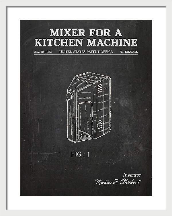 Kitchen Mixer Chalkboard Patent Usd279856s