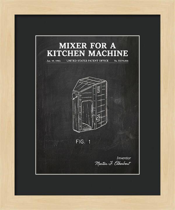 Kitchen Mixer Chalkboard Patent Usd279856s