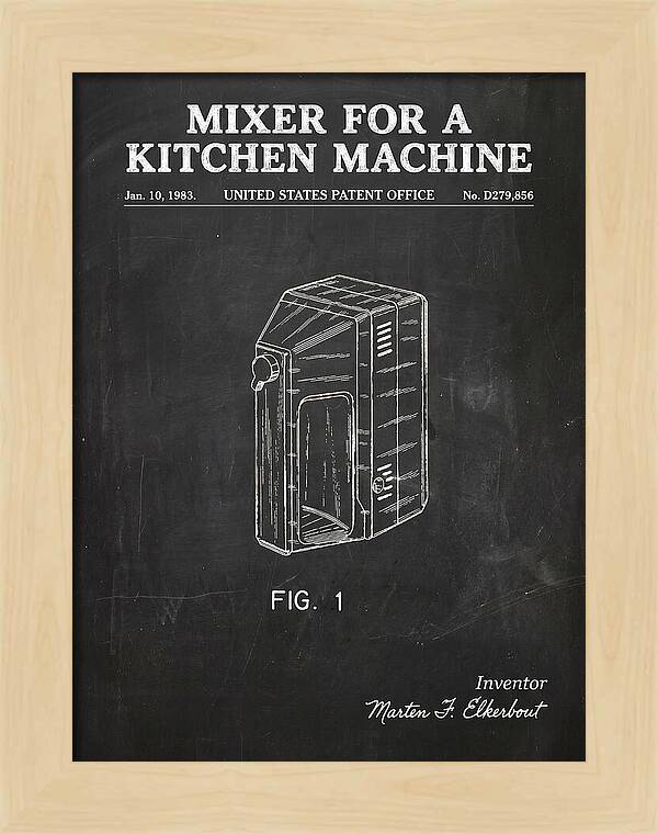 Kitchen Mixer Chalkboard Patent Usd279856s