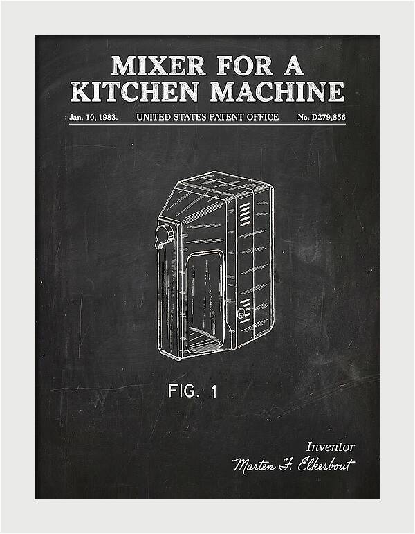 Kitchen Mixer Chalkboard Patent Usd279856s