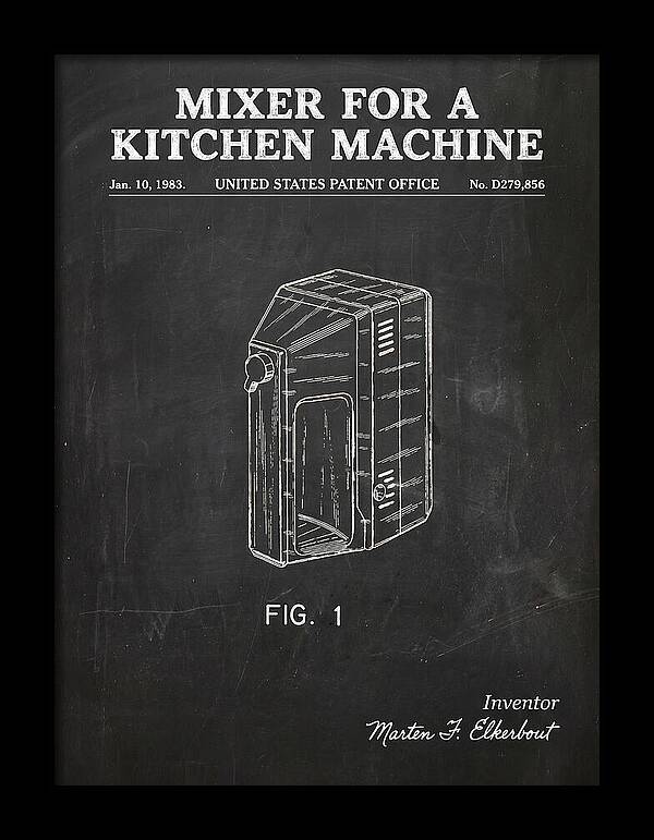 Kitchen Mixer Chalkboard Patent Usd279856s