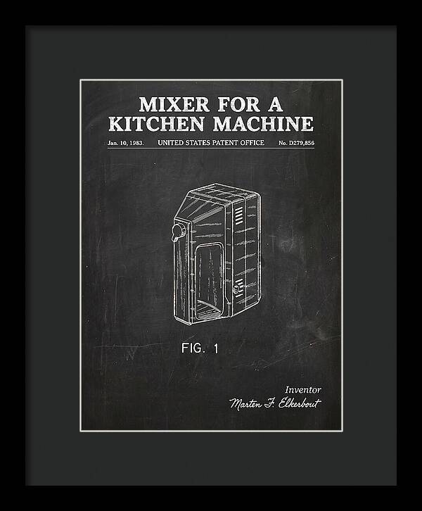 Kitchen Mixer Chalkboard Patent Usd279856s