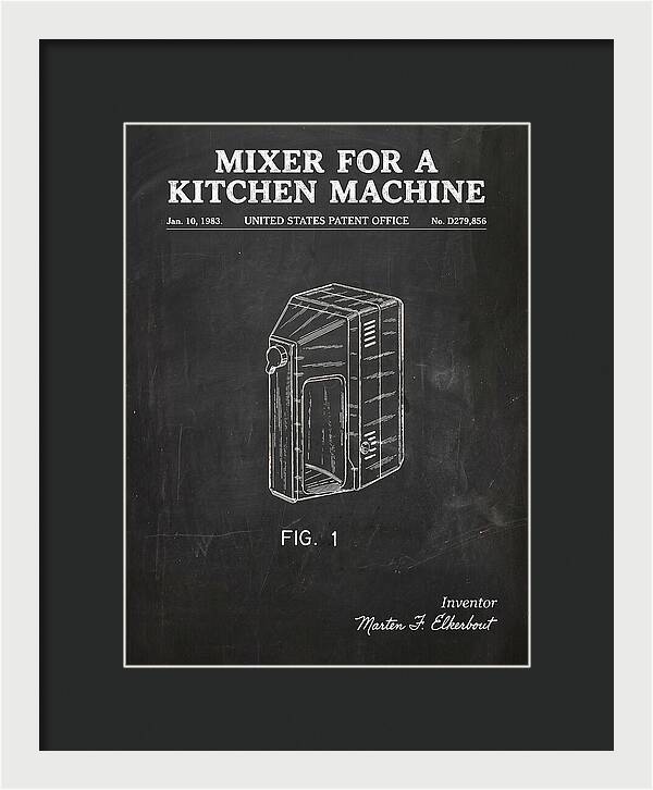 Kitchen Mixer Chalkboard Patent Usd279856s
