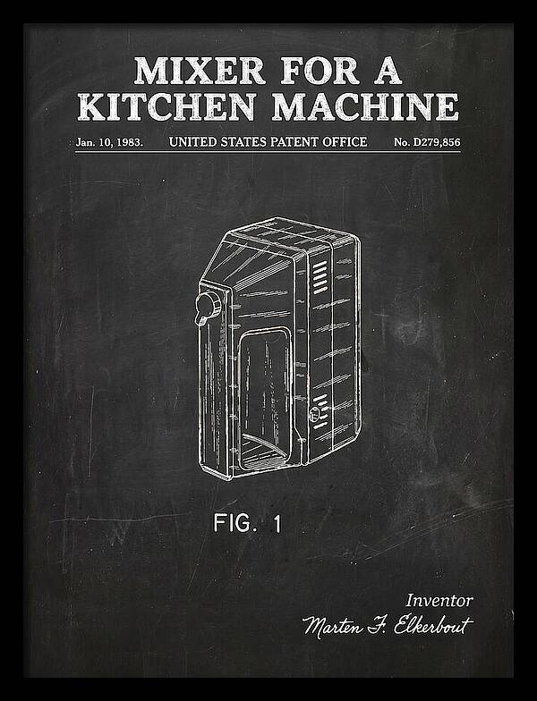 Kitchen Mixer Chalkboard Patent Usd279856s