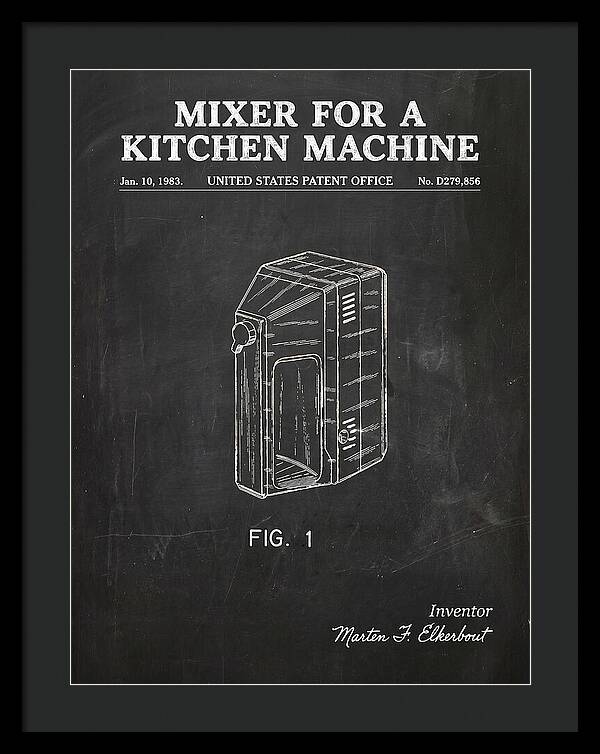 Kitchen Mixer Chalkboard Patent Usd279856s
