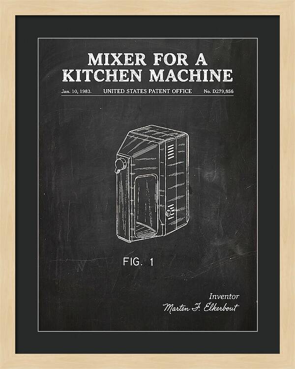 Kitchen Mixer Chalkboard Patent Usd279856s