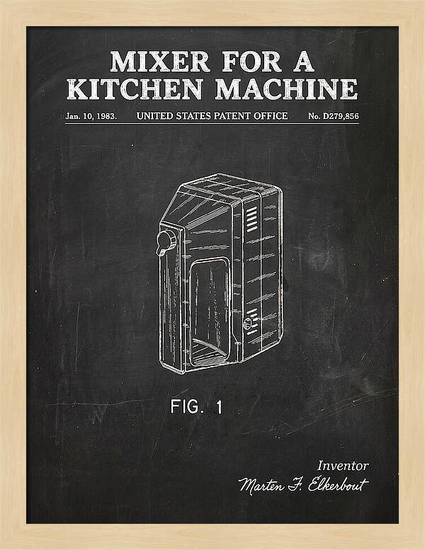 Kitchen Mixer Chalkboard Patent Usd279856s