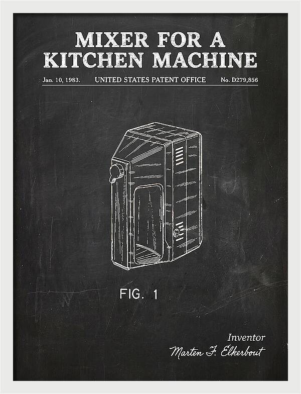 Kitchen Mixer Chalkboard Patent Usd279856s