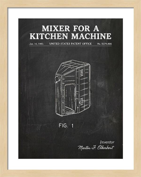 Kitchen Mixer Chalkboard Patent Usd279856s