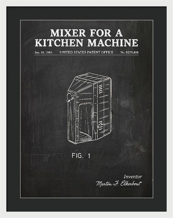 Kitchen Mixer Chalkboard Patent Usd279856s