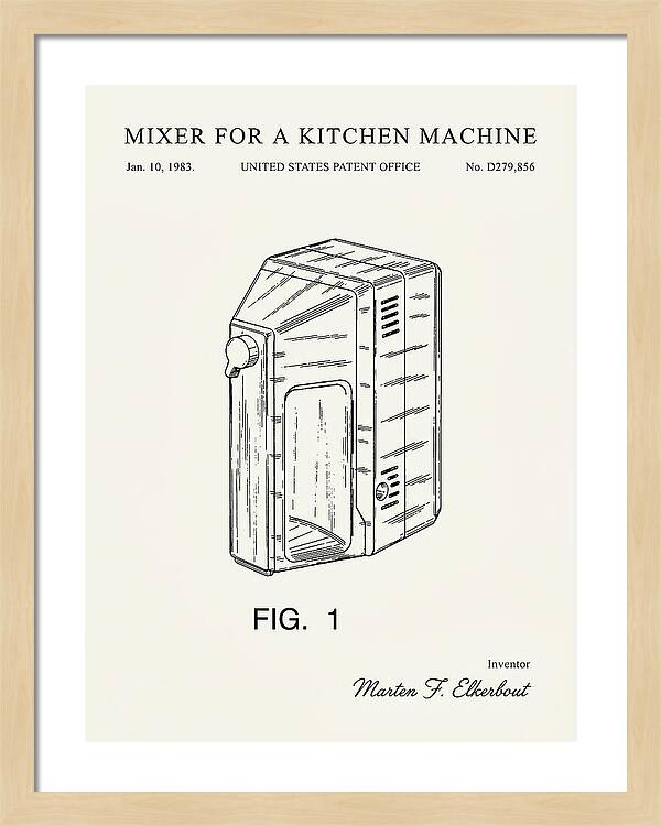 Kitchen Mixer Minimalist Patent Usd279856s