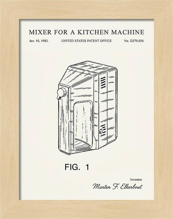 Kitchen Mixer Minimalist Patent Usd279856s