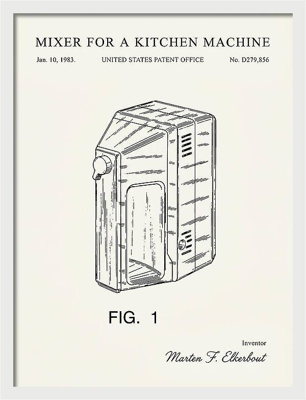 Kitchen Mixer Minimalist Patent Usd279856s