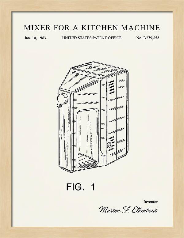 Kitchen Mixer Minimalist Patent Usd279856s