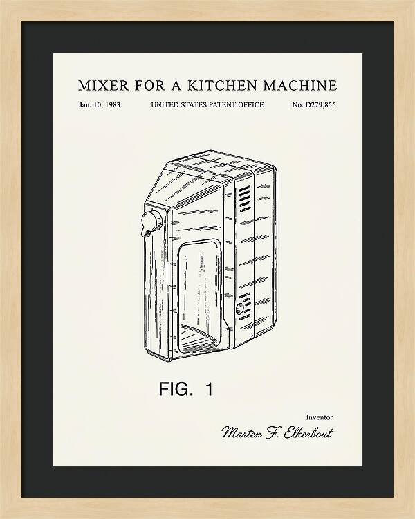 Kitchen Mixer Minimalist Patent Usd279856s
