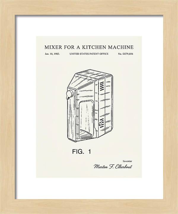 Kitchen Mixer Minimalist Patent Usd279856s