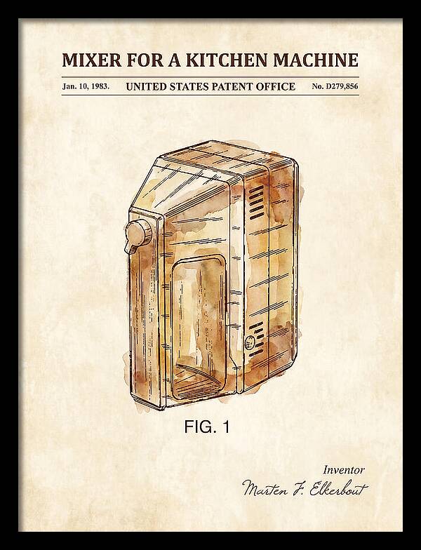 Kitchen Mixer Watercolor Patent Usd279856s