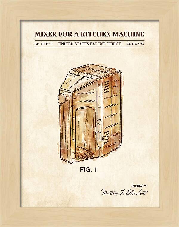 Kitchen Mixer Watercolor Patent Usd279856s