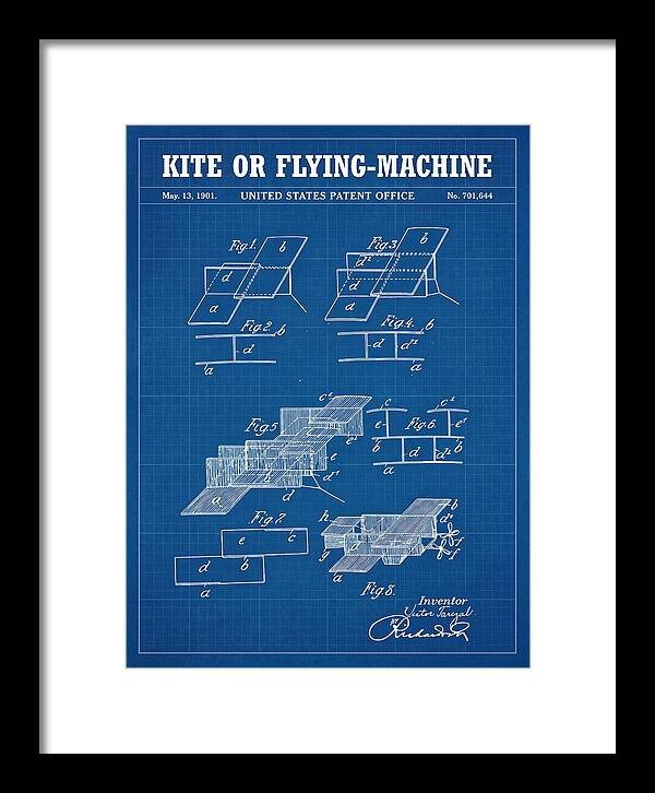Kite Or Flying Machine Blueprint Patent Us701644