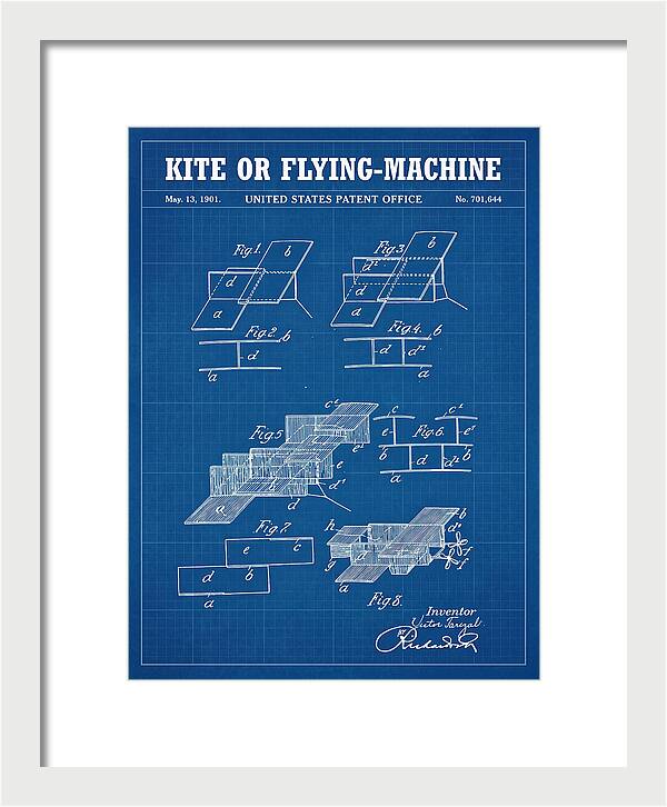 Kite Or Flying Machine Blueprint Patent Us701644