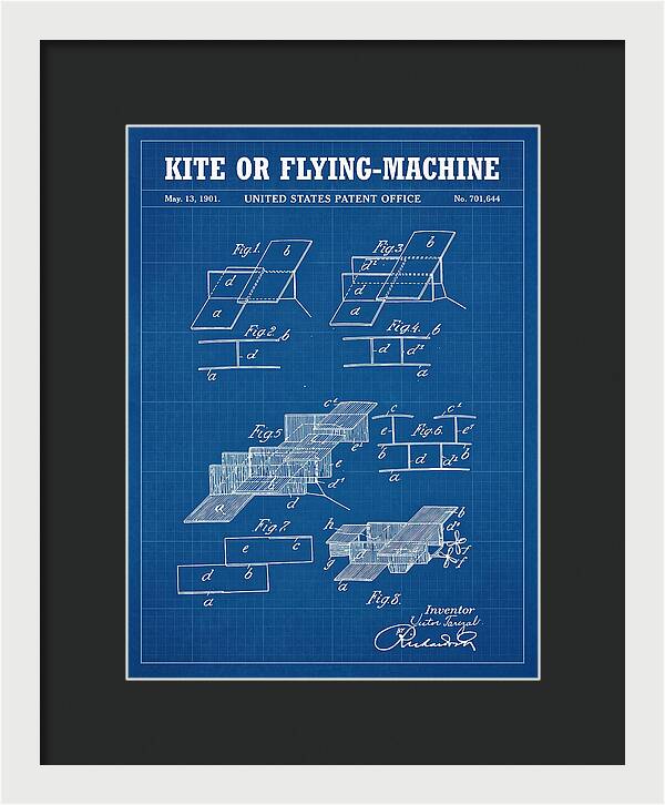 Kite Or Flying Machine Blueprint Patent Us701644